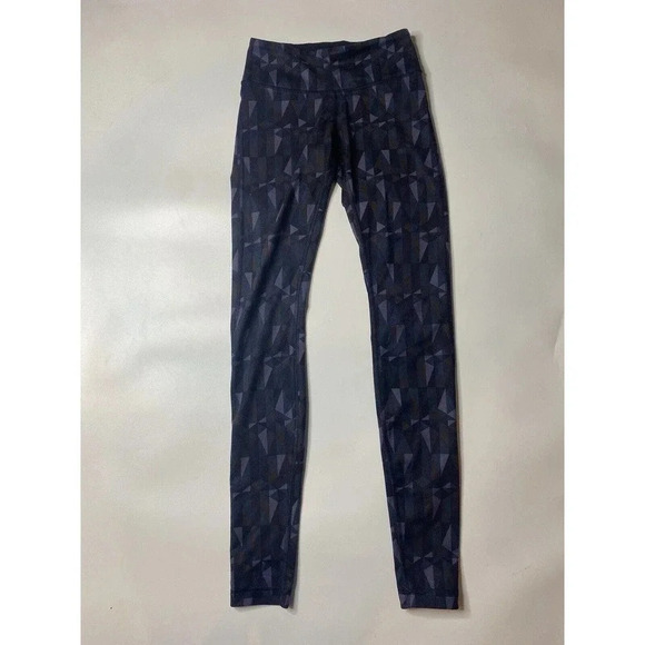 Lululemon Wunder Under Full Length Leggings Geometric Print Triangles Size 2 - Picture 2 of 8
